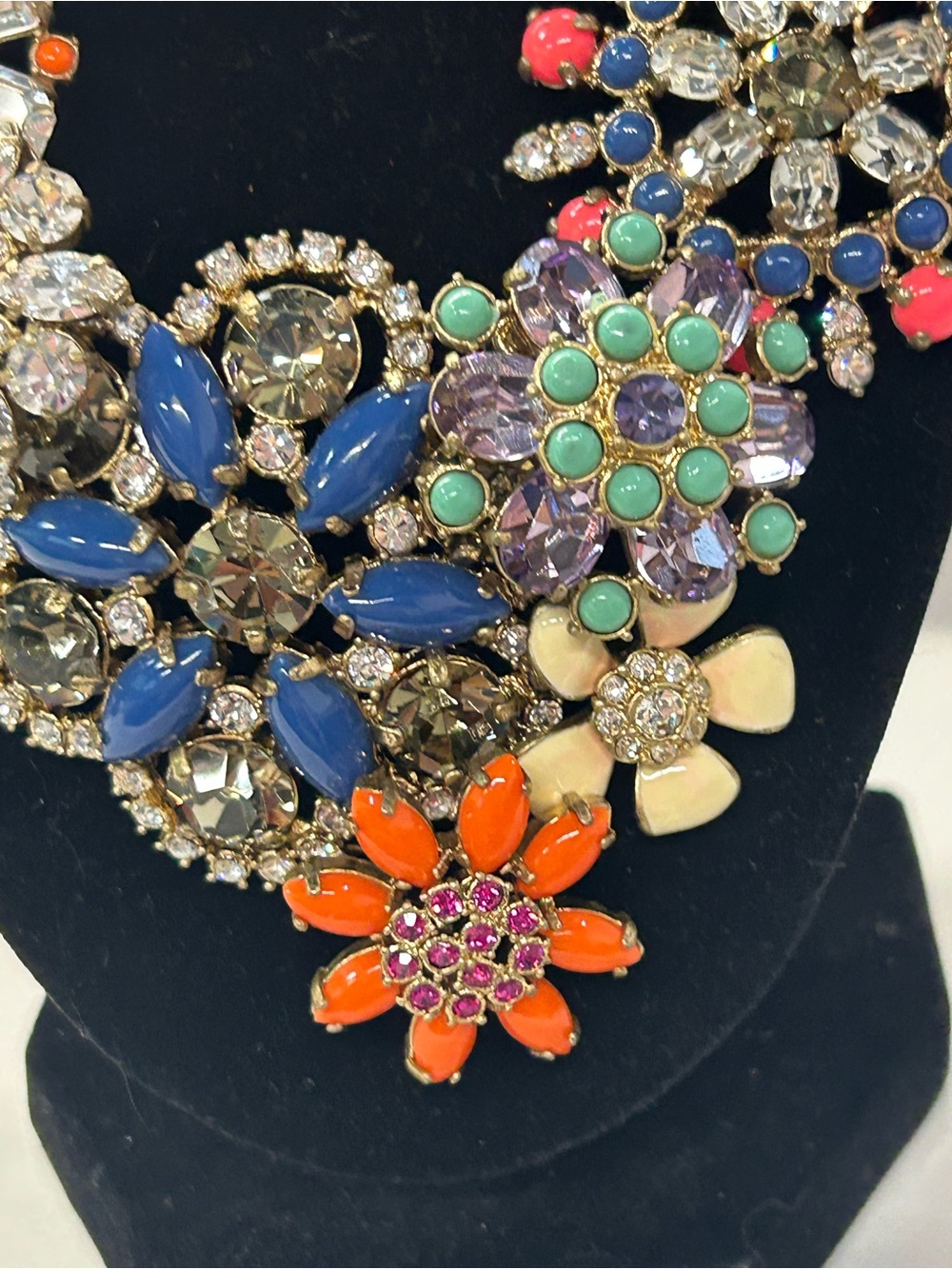 J. Crew floral lattice crystal statement necklace - Picture 2 of 7